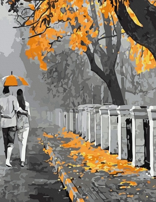 Tapyba pagal skaičius Rudens pasivaikščiojimas 40x50 cm