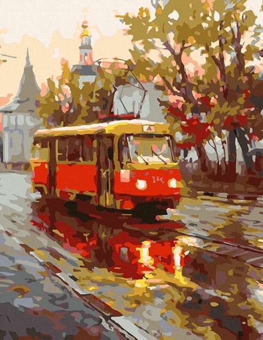 Tapyba pagal skaičius Tramvajus lietuje 40x50 cm