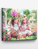 Tapyba pagal skaičius Angelai sode 40x50 cm