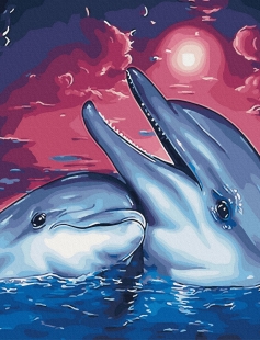 Tapyba pagal skaičius Delfinai 40x50 cm