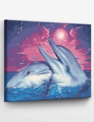 Tapyba pagal skaičius Delfinai 40x50 cm