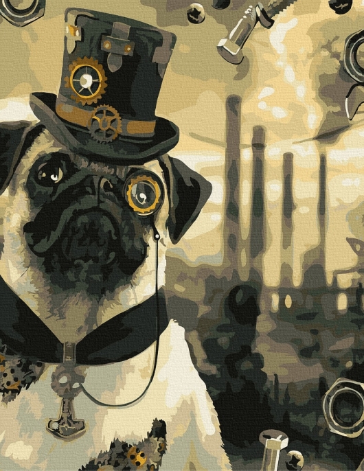 Tapyba pagal skaičius Ponas Puodelis Steam Punk stiliaus 40x50 cm