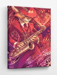 Tapyba pagal skaičius Muzikantas Katinas 40x50 cm