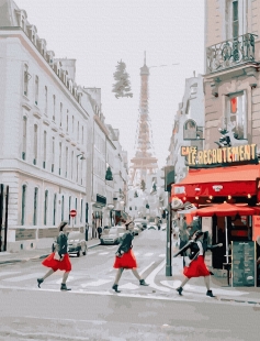 Tapyba pagal skaičius Paryžiaus gatvė 40x50 cm