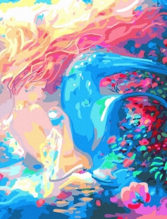 Tapyba pagal skaičius Spalvota mergina 40x50 cm