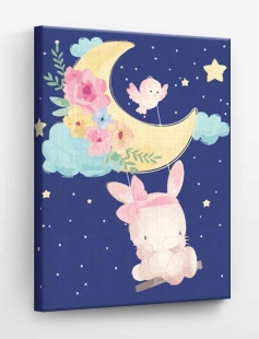 Tapyba pagal skaičius Mėnulio kiškiai 40x50 cm