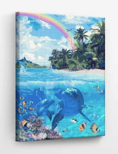 Tapyba pagal skaičius Tropinis rojus 40x50 cm