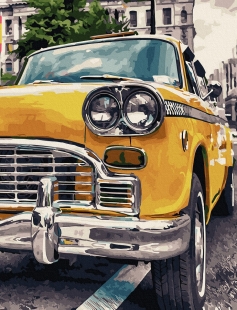 Tapyba pagal skaičius Retro taksi 40x50 cm