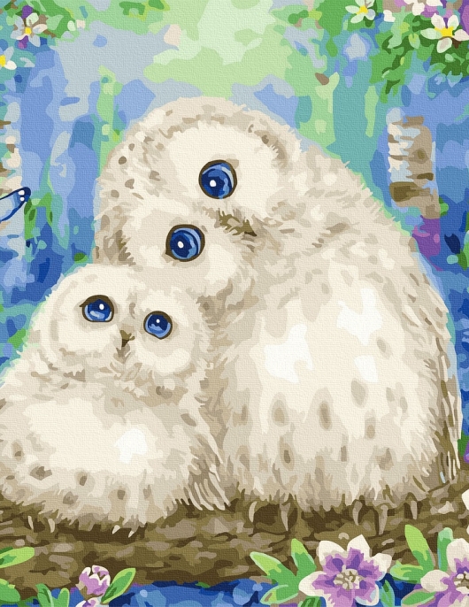 Tapyba pagal skaičius Pelėda su mama 40x50 cm