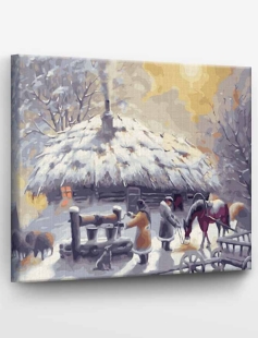 Tapyba pagal skaičius Vakaras kaime 40x50 cm