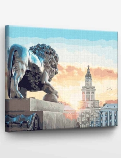 Tapyba pagal skaičius Skulptūra krantinėje 40x50 cm