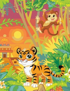 Tapyba pagal skaičius Tigras džiunglėse 40x50 cm