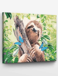 Tapyba pagal skaičius Laimingas tinginys 40x50 cm