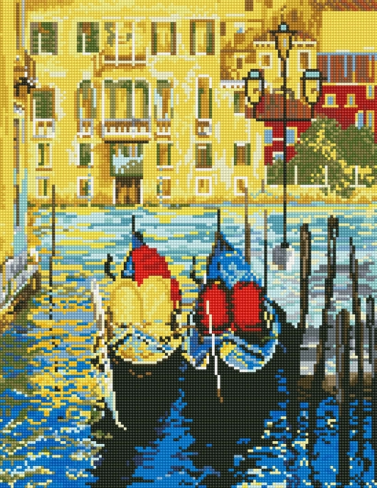Deimantinė mozaika Venecijos gondolos 40x50 cm