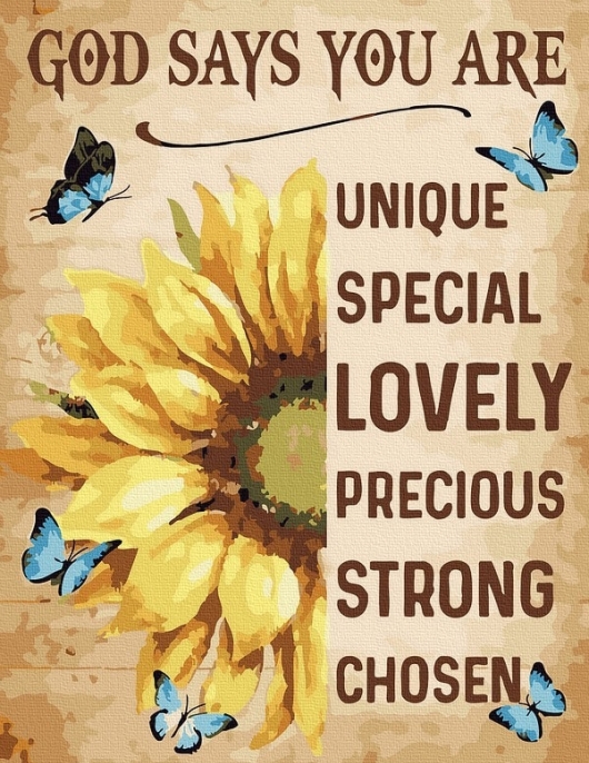 Tapyba pagal skaičius Dievas sako 30x40 cm