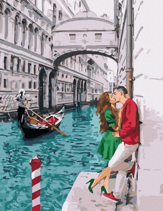 Tapyba pagal skaičius Romantiška Venecija 40x50 cm