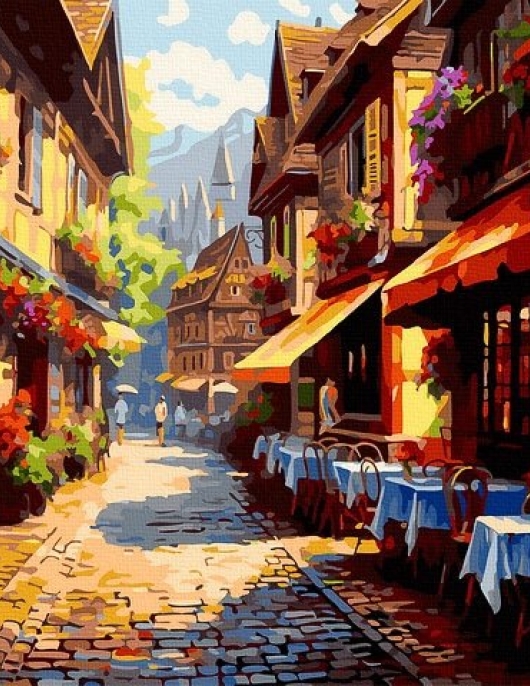 Tapyba pagal skaičius Europos kavinė 40x50 cm Tapyba pagal skaičius Europos kavinė 40x50 cm