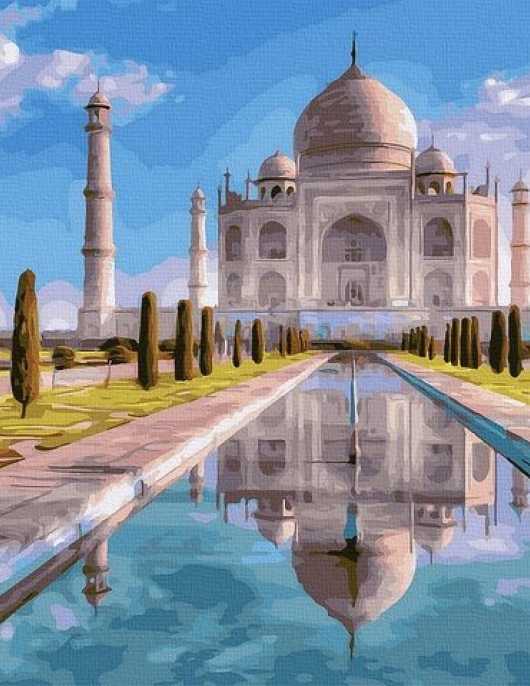 Tapyba pagal skaičius Tadžmahalo atspindys 40x50 cm