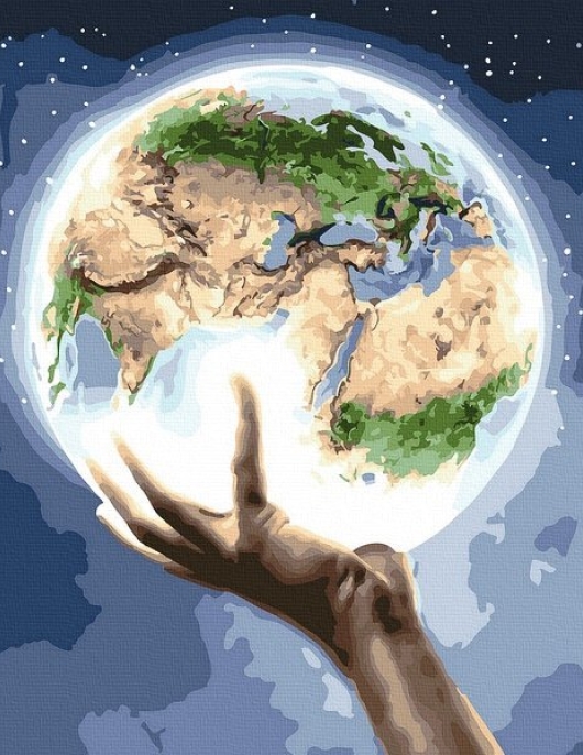 Tapyba pagal skaičius Žemės ranka 40x50 cm