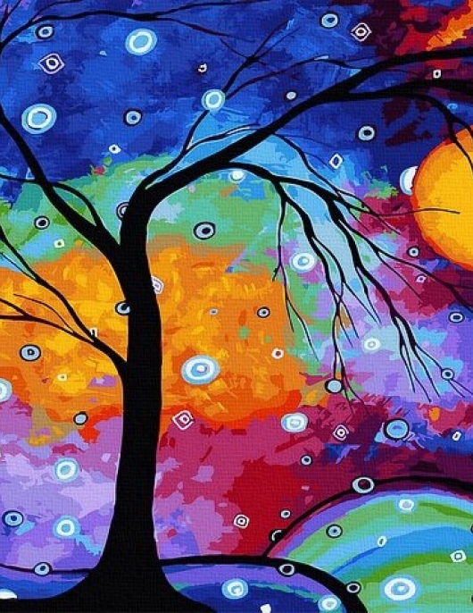 Tapyba pagal skaičius Kosminis medis 40x50 cm