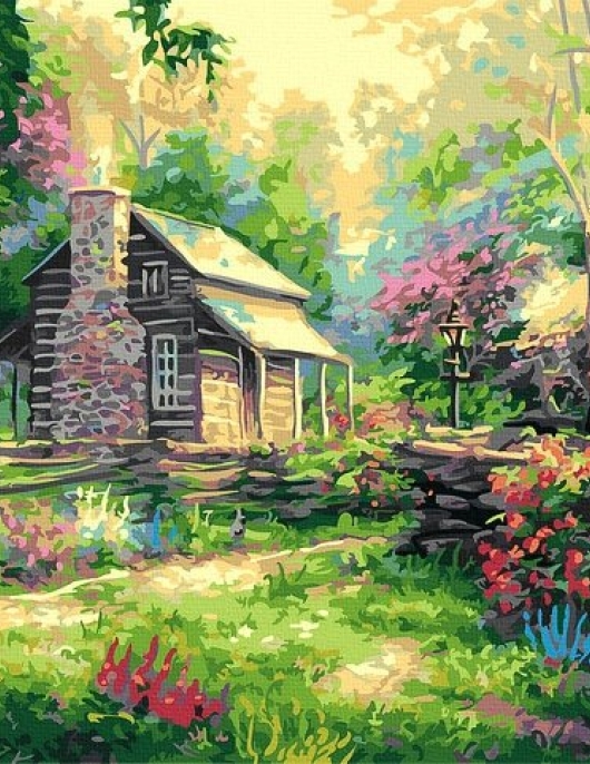 Tapyba pagal skaičius Miško namelis 40x50 cm