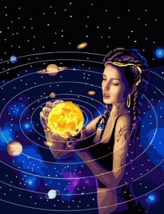 Tapyba pagal skaičius Saulės sistemos deivė 40x50 cm