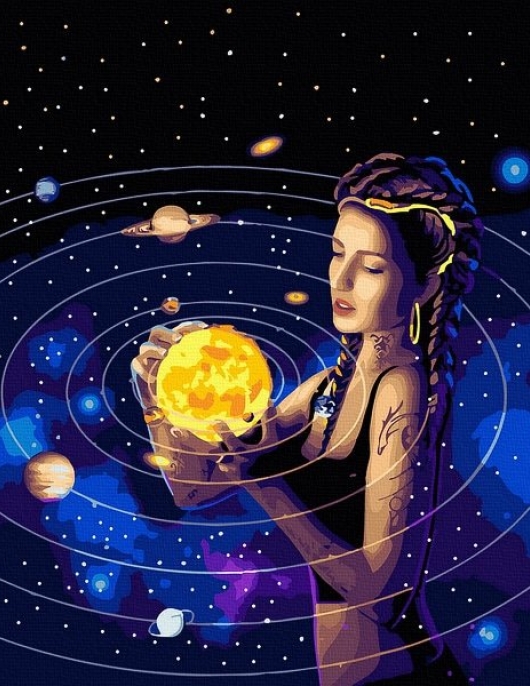 Tapyba pagal skaičius Saulės sistemos deivė 40x50 cm