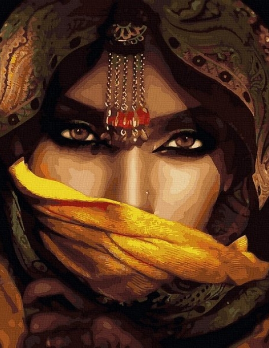 Tapyba pagal skaičius Auksinio šydo žvilgsnis 40x50 cm Tapyba pagal skaičius Auksinio šydo žvilgsnis 40x50 cm