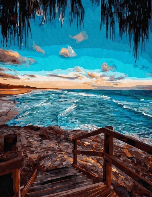 Tapyba pagal skaičius Pajūrio laiptai 40x50 cm