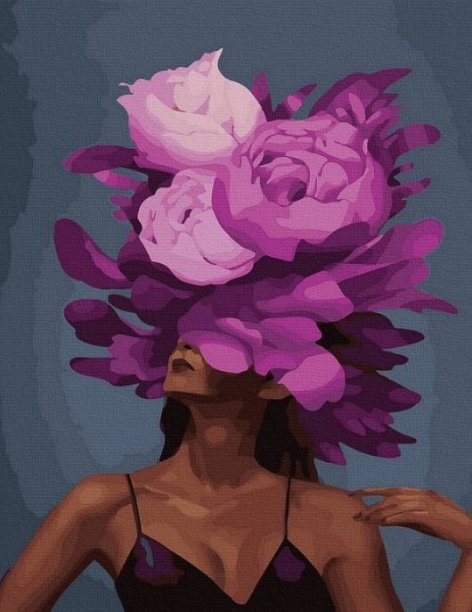 Tapyba pagal skaičius Rožinis bijūnų veidas 40x50 cm