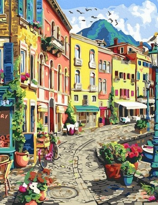 Tapyba pagal skaičius Spalvinga gatvė 40x50 cm