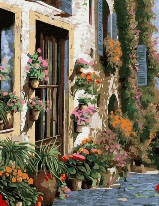 Tapyba pagal skaičius Gėlių alėja 40x50 cm Tapyba pagal skaičius Gėlių alėja 40x50 cm