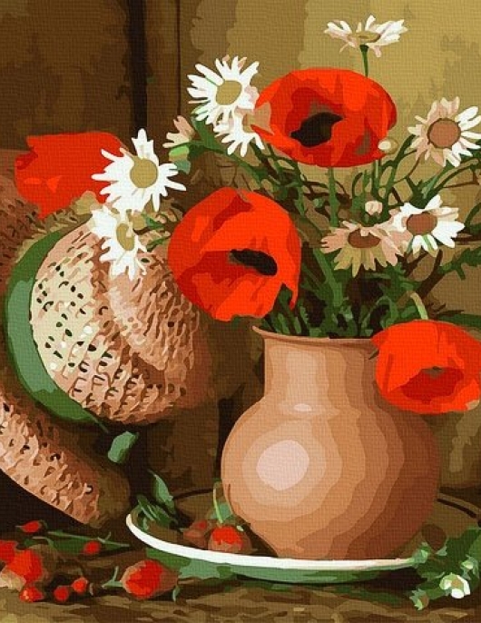 Tapyba pagal skaičius Laukinių gėlių vaza 40x50 cm