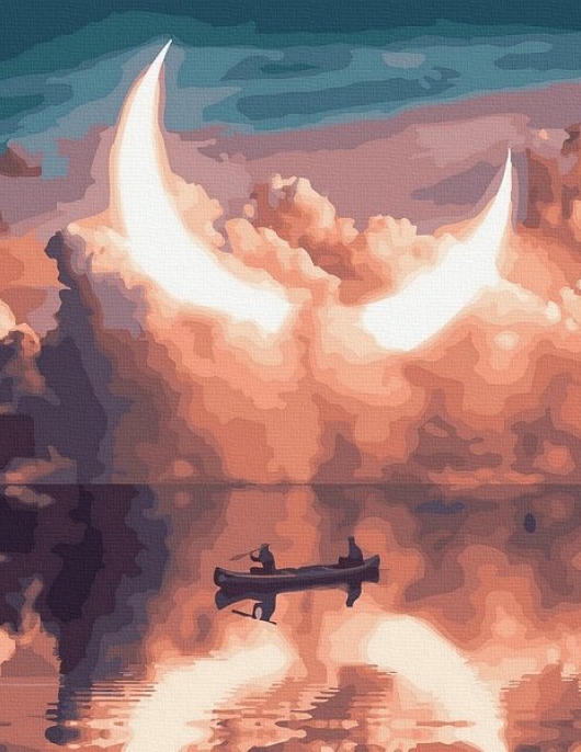 Tapyba pagal skaičius Pusmėnulio atspindžiai 40x50 cm