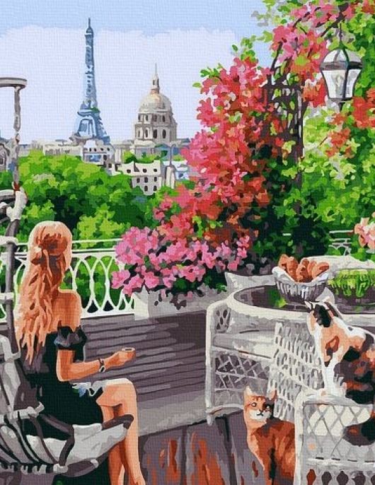 Tapyba pagal skaičius Paryžiaus terasa 40x50 cm
