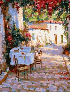 Tapyba pagal skaičius Kaimiškas kiemas 40x50 cm