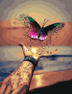 Tapyba pagal skaičius Drugelio išleidimas 40x50 cm