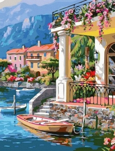 Tapyba pagal skaičius Vila prie ežero 40x50 cm