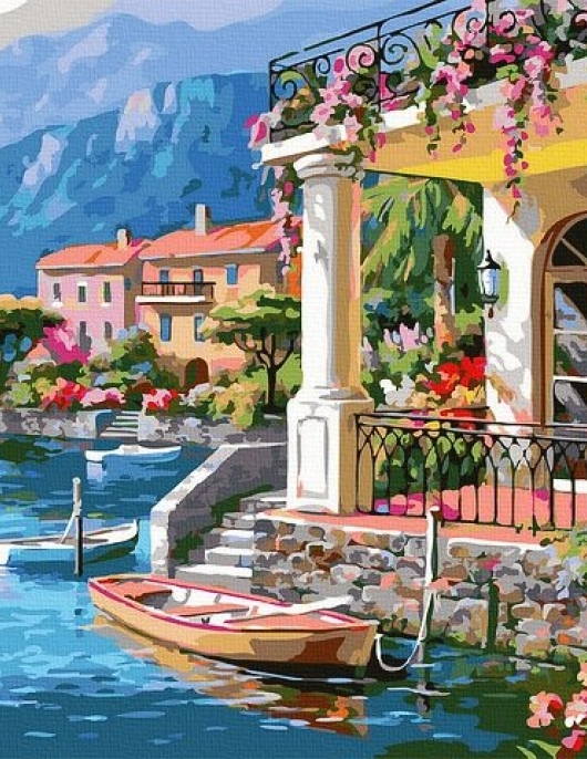 Tapyba pagal skaičius Vila prie ežero 40x50 cm