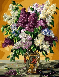 Tapyba pagal skaičius Alyvinė vaza 40x50 cm