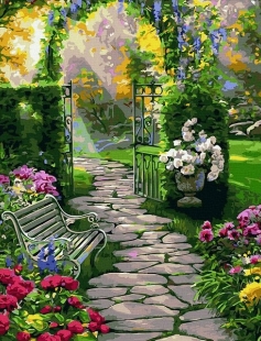 Tapyba pagal skaičius Sodo takas 40x50 cm