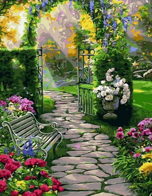 Tapyba pagal skaičius Sodo takas 40x50 cm