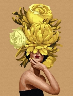Tapyba pagal skaičius Yellow Bloom Lady 40x50 cm