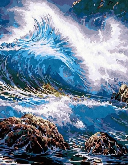 Tapyba pagal skaičius Dūžtančios bangos 40x50 cm Tapyba pagal skaičius Dūžtančios bangos 40x50 cm