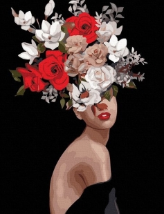 Tapyba pagal skaičius Gėlių skrybėlė Glamour 40x50 cm