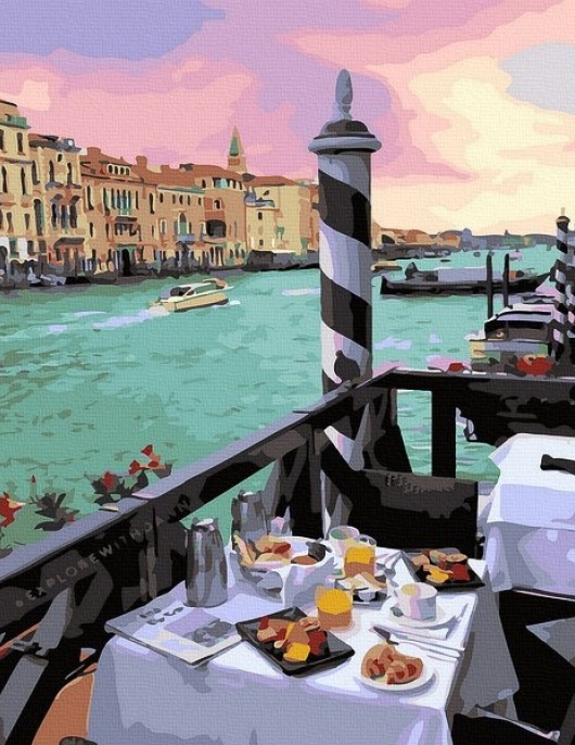 Tapyba pagal skaičius Venecija Pusryčiai 40x50 cm
