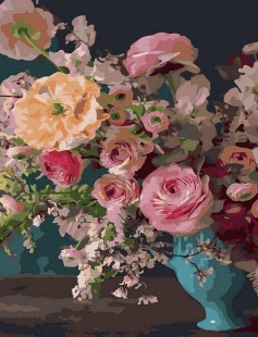 Tapyba pagal skaičius Vintažinė puokštė 40x50 cm