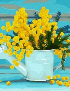 Tapyba pagal skaičius Mimoza laistykloje 40x50 cm
