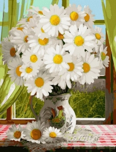 Tapyba pagal skaičius Daisy puokštė 40x50 cm