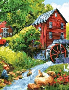 Tapyba pagal skaičius Raudonojo malūno peizažas 40x50 cm
